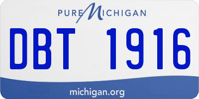 MI license plate DBT1916