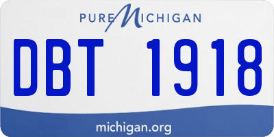 MI license plate DBT1918