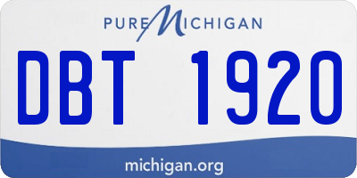 MI license plate DBT1920
