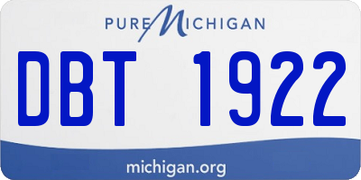 MI license plate DBT1922