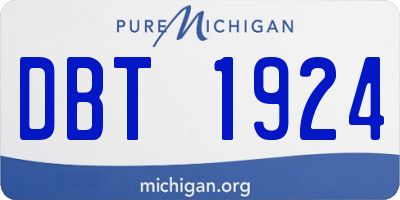 MI license plate DBT1924