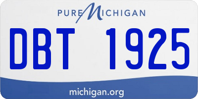 MI license plate DBT1925