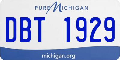 MI license plate DBT1929