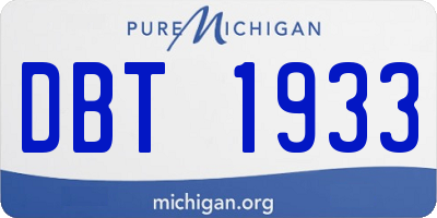 MI license plate DBT1933