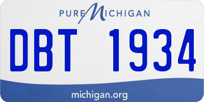 MI license plate DBT1934