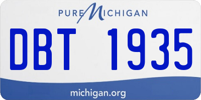 MI license plate DBT1935