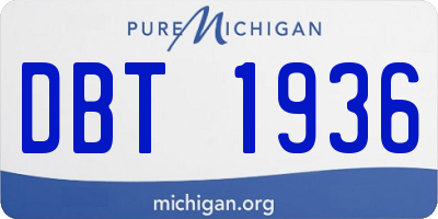 MI license plate DBT1936