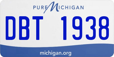 MI license plate DBT1938