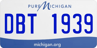 MI license plate DBT1939