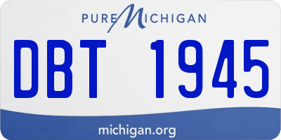 MI license plate DBT1945