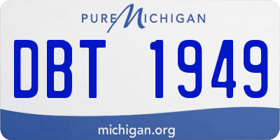 MI license plate DBT1949