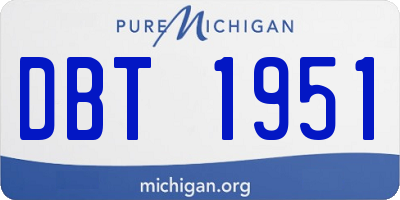MI license plate DBT1951