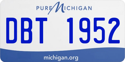 MI license plate DBT1952