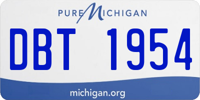 MI license plate DBT1954