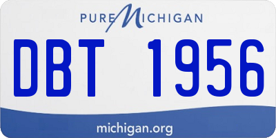 MI license plate DBT1956