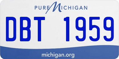 MI license plate DBT1959
