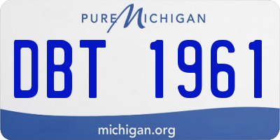 MI license plate DBT1961