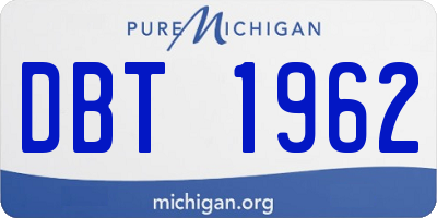 MI license plate DBT1962