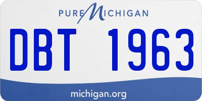 MI license plate DBT1963