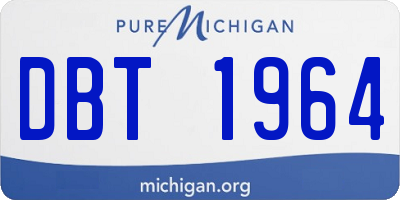MI license plate DBT1964