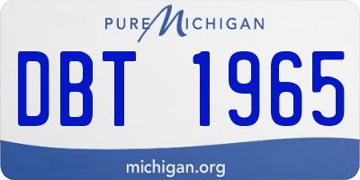 MI license plate DBT1965