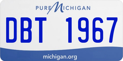 MI license plate DBT1967