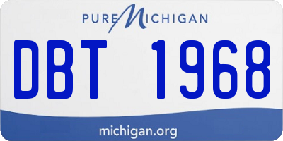 MI license plate DBT1968