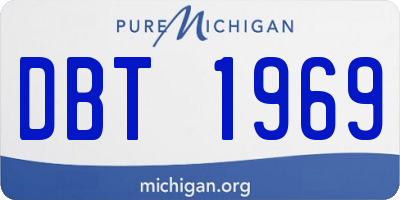 MI license plate DBT1969