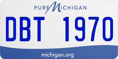 MI license plate DBT1970