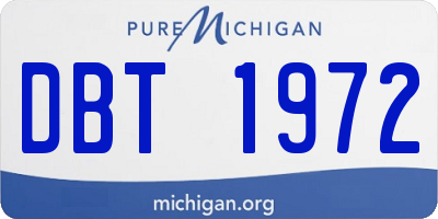 MI license plate DBT1972