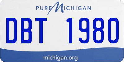 MI license plate DBT1980