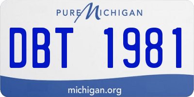 MI license plate DBT1981
