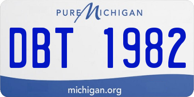 MI license plate DBT1982