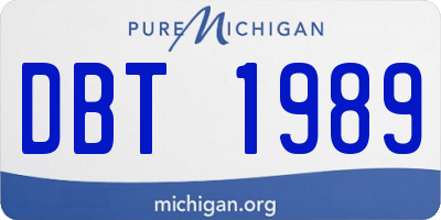 MI license plate DBT1989