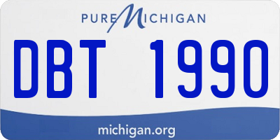 MI license plate DBT1990