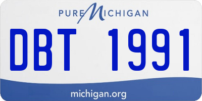 MI license plate DBT1991
