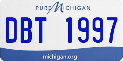 MI license plate DBT1997