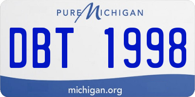 MI license plate DBT1998