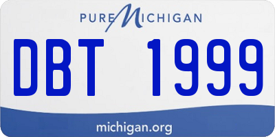 MI license plate DBT1999