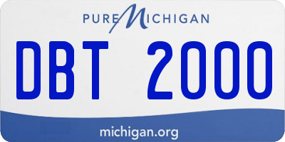 MI license plate DBT2000