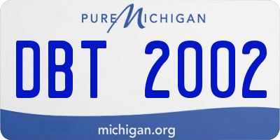 MI license plate DBT2002