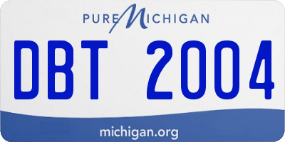 MI license plate DBT2004