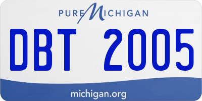 MI license plate DBT2005