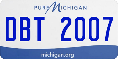 MI license plate DBT2007