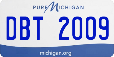 MI license plate DBT2009