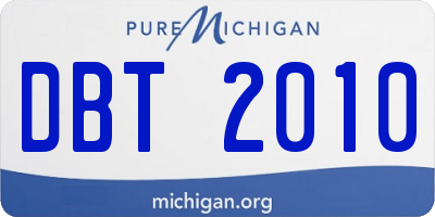 MI license plate DBT2010