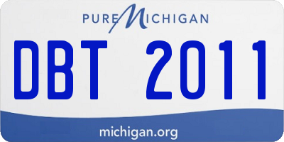 MI license plate DBT2011