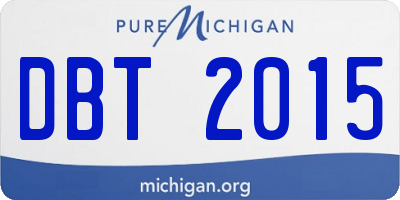 MI license plate DBT2015