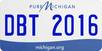 MI license plate DBT2016
