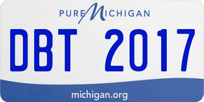 MI license plate DBT2017